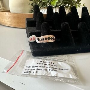 Field of Dreams Rose Gold and Black Onyx Ring